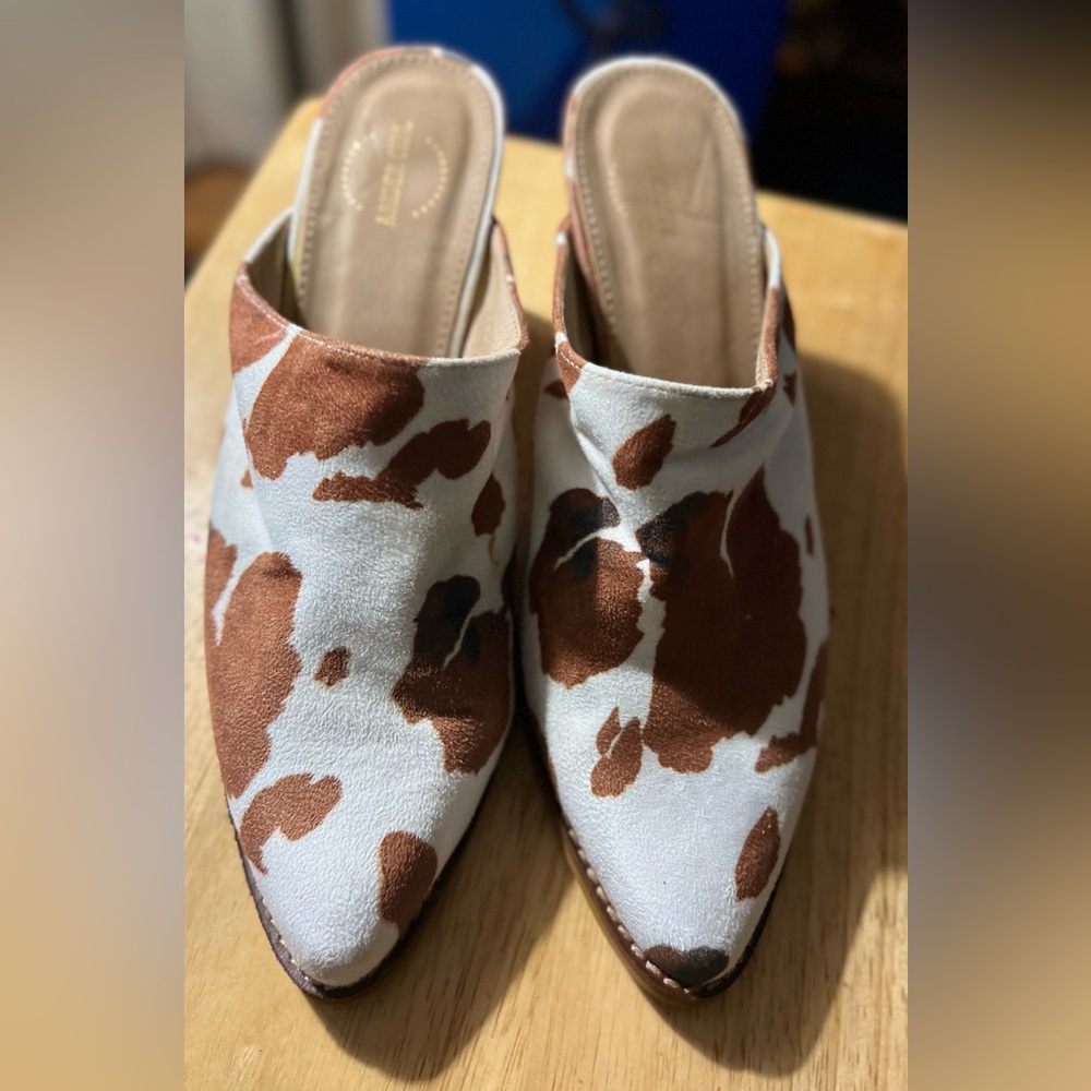 Cow Print Women's Mules